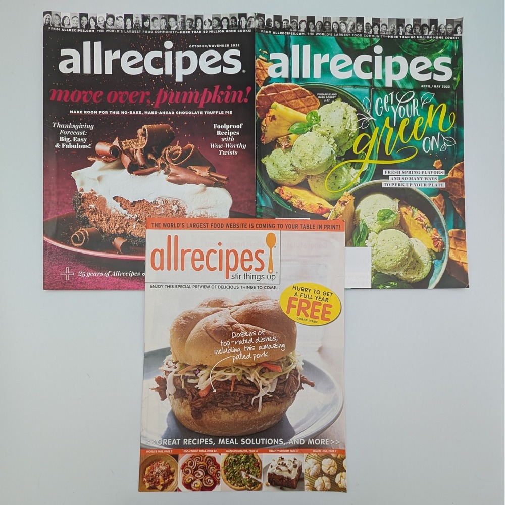 Allrecipes Magazine Lot 3 Issues October November April May 2022 Special Preview